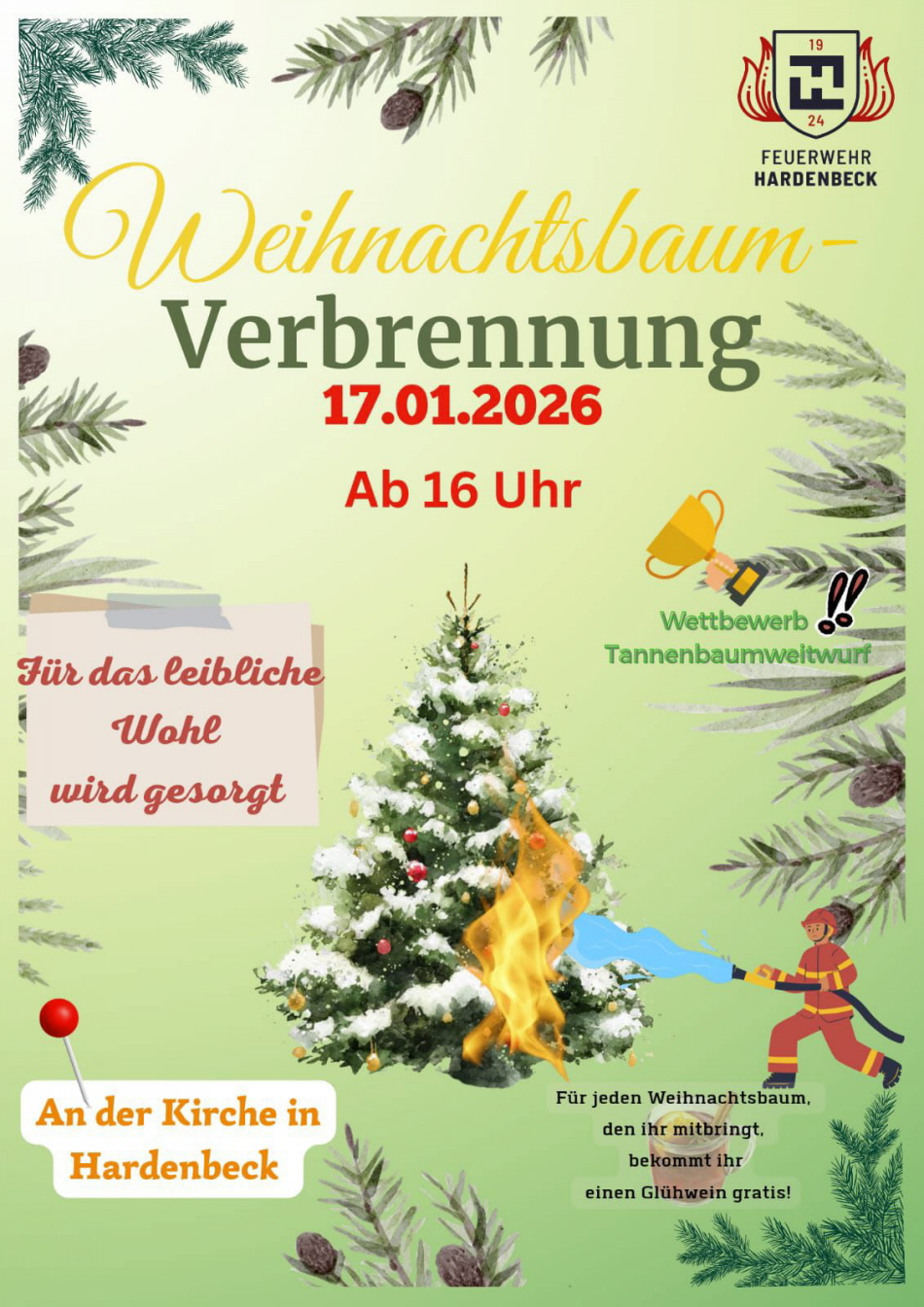 Weihnachstbaum verbrennen - herzlich willkommen!