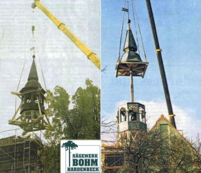 Kirchturmsanierung mit Unterstützung vom Sägewerk Bohm
